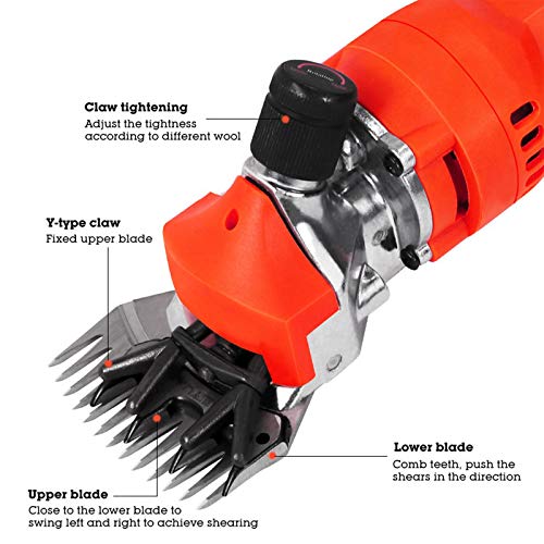 PGCUUNR wz Tijeras De Oveja Profesionales 690W, Esquiladora Ovejas, Máquina De Esquilar Eléctrica para Ovejas, 6 Velocidades,Cuidado del Oveja, con Estuche De Aseo CE (Color : Multi-Colored)
