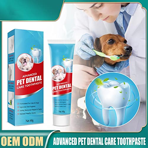PIANAI Pasta de Dientes para Mascotas para Perros, 2 oz, Cuidado bucal, Cepillado Dental, Limpieza, calmante, Sabor a Menta, Cuidado Dental para Gatos, Pasta de Dientes, Aliento Fresco, diseñado