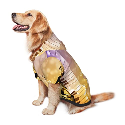 Piano Violín Notas Música Impresión Ropa Perro Ropa De Invierno Sudadera Mediana Y Grande