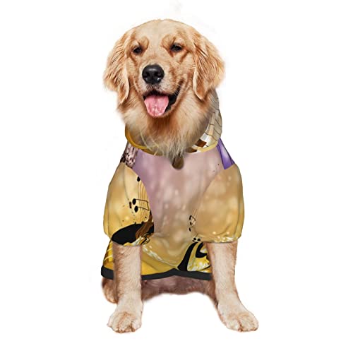 Piano Violín Notas Música Impresión Ropa Perro Ropa De Invierno Sudadera Mediana Y Grande