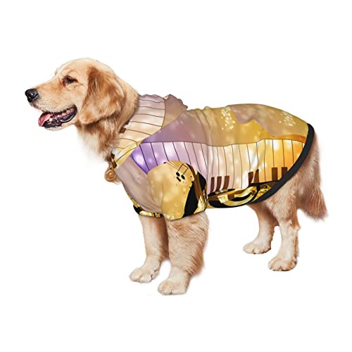 Piano Violín Notas Música Impresión Ropa Perro Ropa De Invierno Sudadera Mediana Y Grande