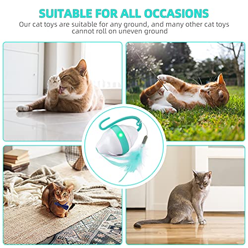 Pidsen Juguetes para Gatos Interactivos Bola De Gato, Bola de Juguete Automática para Gatos con Luces LED, 2 Modos de Velocidad, Rotación Automática de 360 ​​Grados y Carga USB