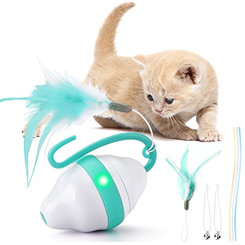Pidsen Juguetes para Gatos Interactivos Bola De Gato, Bola de Juguete Automática para Gatos con Luces LED, 2 Modos de Velocidad, Rotación Automática de 360 ​​Grados y Carga USB