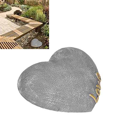 Piedra Sepulcral Conmemorativa del Perro, Piedras Conmemorativas Respetuosas del Medio Ambiente del Corazón Herido de la Comodidad de la Resina para el Jardín para el Césped para el(Gris sésamo)