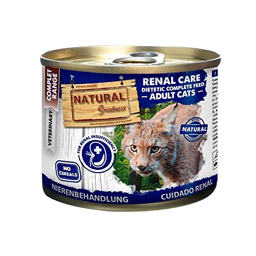 Pienso para Gatos Cuidado RENAL Sin Cereales Natural Greatness + 6 Latas 200 grs | ANIMALUJOS (Saco 1,5 Kg + 6 Latas)