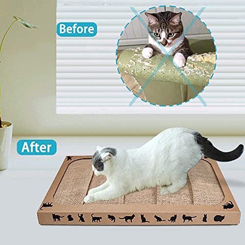 Pieviev Rascador para Gatos (44,5 x 25,9 x 3,5 cm) Sisal Scratching Pad Gato Juguete con Menta Gato (1 Piezas)