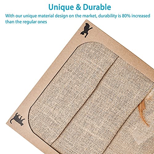 Pieviev Rascador para Gatos (44,5 x 25,9 x 3,5 cm) Sisal Scratching Pad Gato Juguete con Menta Gato (1 Piezas)