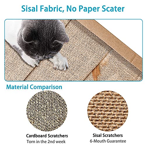 Pieviev Rascador para Gatos (44,5 x 25,9 x 3,5 cm) Sisal Scratching Pad Gato Juguete con Menta Gato (1 Piezas)