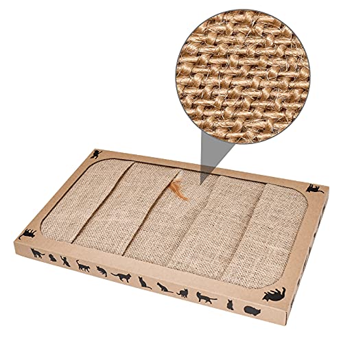 Pieviev Rascador para Gatos (44,5 x 25,9 x 3,5 cm) Sisal Scratching Pad Gato Juguete con Menta Gato (1 Piezas)