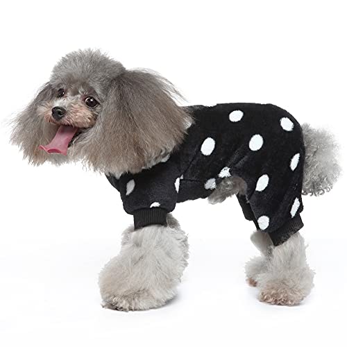 Pijamas para Perros Cálido Invierno Polar Pijamas para Perros pequeños Lunares Patrón de Leopardo Ropa para Cachorros Ropa para Perros Abrigo para Perros Abrigos para Perros pequeños de Invierno