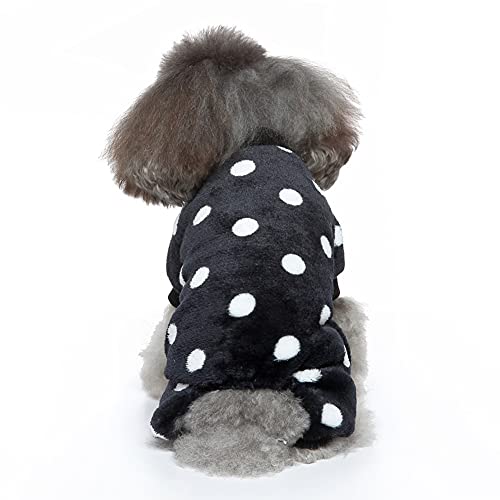 Pijamas para Perros Cálido Invierno Polar Pijamas para Perros pequeños Lunares Patrón de Leopardo Ropa para Cachorros Ropa para Perros Abrigo para Perros Abrigos para Perros pequeños de Invierno
