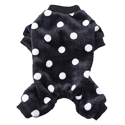 Pijamas para Perros Cálido Invierno Polar Pijamas para Perros pequeños Lunares Patrón de Leopardo Ropa para Cachorros Ropa para Perros Abrigo para Perros Abrigos para Perros pequeños de Invierno