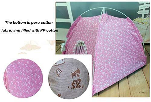 ping bu - Tienda de campaña plegable para mascotas, para cachorros y gatos, lavable de lona para perro, pequeña cueva para dormir, interior y exterior, cama suave con toldo (gris, L 50 x 50 x 51 cm)