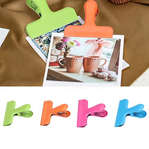 Pinza para Bolsa de Comida, 4 Pinzas Coloridas para Sellar Bolsas para Congelador, Pinza para Sellar Snacks, para Bolsas de Comida para Mascotas, Fotos o(Traje (rosa rojo, naranja, azul, verde))