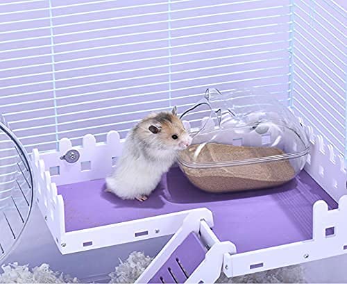 Pipihome Recipiente para baño de arena para mascotas pequeñas, para baño, con pala, para animales pequeños, para el baño, para ratones sirios, cobayas, ratas, ratas y ratones (mediano)