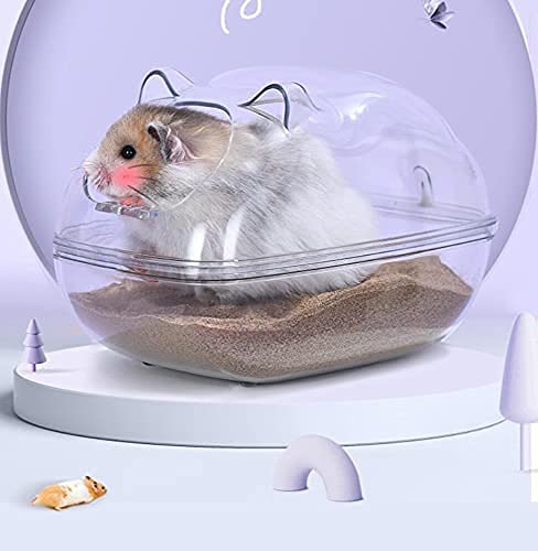 Pipihome Recipiente para baño de arena para mascotas pequeñas, para baño, con pala, para animales pequeños, para el baño, para ratones sirios, cobayas, ratas, ratas y ratones (mediano)