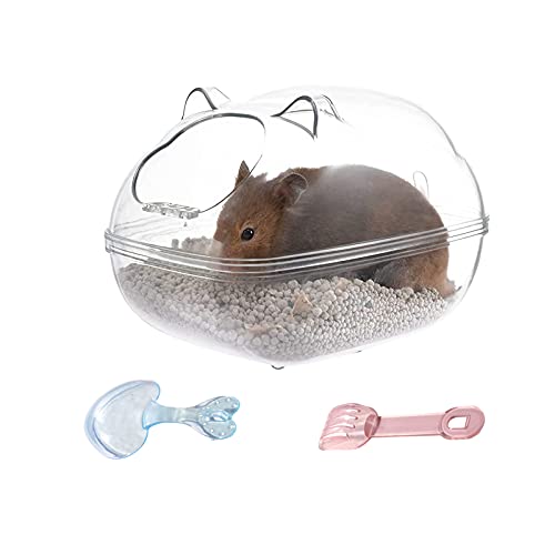 Pipihome Recipiente para baño de arena para mascotas pequeñas, para baño, con pala, para animales pequeños, para el baño, para ratones sirios, cobayas, ratas, ratas y ratones (mediano)