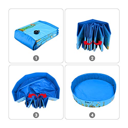Piscinas para perros Piscina para perros, Pecute Pool Piscina Doble Plegable Pista de mascotas Piscina Piscina Piscina portátil PVC PET PET Bañera Bañera Niños Bola Pits Kiddie Pool para Perros Mascot