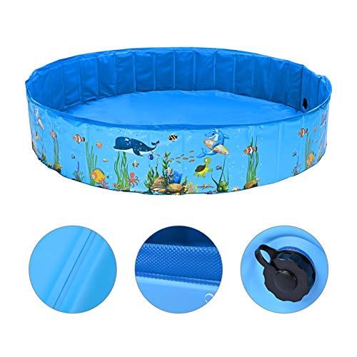 Piscinas para perros Piscina para perros, Pecute Pool Piscina Doble Plegable Pista de mascotas Piscina Piscina Piscina portátil PVC PET PET Bañera Bañera Niños Bola Pits Kiddie Pool para Perros Mascot