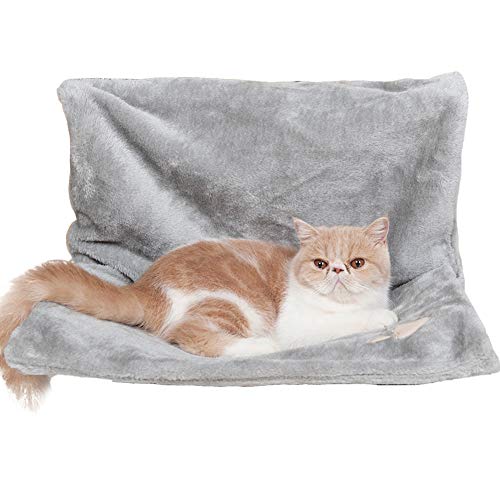 PJDDP Cama Gato Radiador,Gatos De Hamaca Homey para Radiador,Adecuado para Muchos Radiadores Comunes,Hamaca Gato Radiador,Cálida, Lavable, Cesta De Cama, Hamaca De Anima,Gris