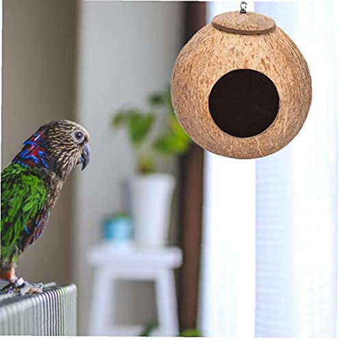 PJKKawesome Shell Pájaro Nido Loro Anidamiento Pájaro Casa Colgante Cadena Jaula Masticar Juguete