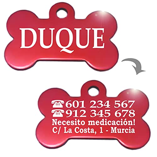 Placa Chapa de identificación Personalizada para Collar Perro Gato Mascota (Lila)