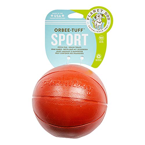 Planet Dog Orbee-Tuff - Juguete con dispensador de recompensas para perros - Pelota de baloncesto