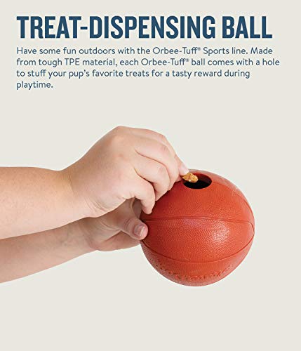Planet Dog Orbee-Tuff - Juguete con dispensador de recompensas para perros - Pelota de baloncesto