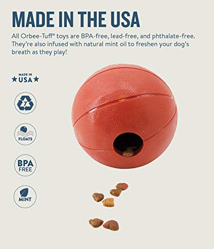 Planet Dog Orbee-Tuff - Juguete con dispensador de recompensas para perros - Pelota de baloncesto