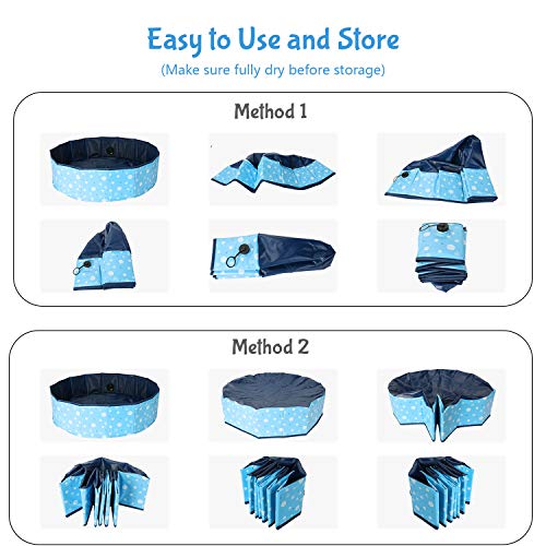 Plegable Bañera Mascotas, Luckits Portátil Piscina para Perros Resistente a rayones Mascotas Perros PVC Natación Piscina para Perros para gatos, perros, mascotas, niños, interior, exterior, 80 x 20 cm