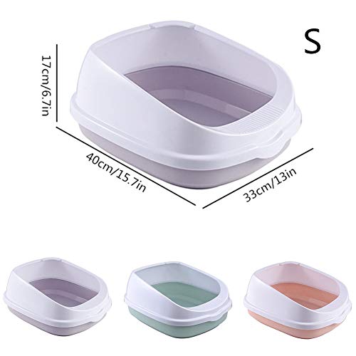 PLUS PO Arenero Gatos Autolimpiable Arena Gatos Bandeja Bandeja de Arena de Esquina Gato para Caja de Arena Gatito Accesorios Gato Baño Blue