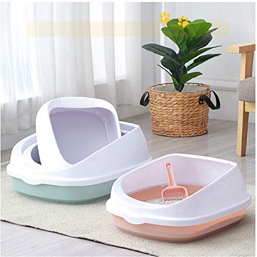 PLUS PO Arenero Gatos Autolimpiable Arena Gatos Bandeja Bandeja de Arena de Esquina Gato para Caja de Arena Gatito Accesorios Gato Baño Blue