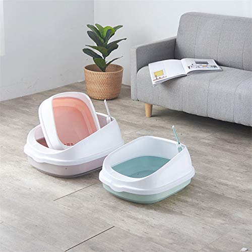 PLUS PO Arenero Gatos Autolimpiable Arena Gatos Bandeja Bandeja de Arena de Esquina Gato para Caja de Arena Gatito Accesorios Gato Baño Blue