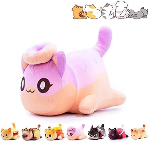 Plushies Cat Meemeows, juguete de peluche para gatos Coke Hamburguesas, papas fritas para gatos (donut)