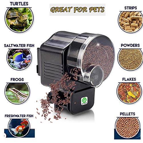 Podazz Alimentador Automático de Acuario , Dispensador de Comida para Peces, Alimentador de Pecera, Alimentador de Tiempo Automático, para Dispensador de Comida para Peces de Vacaciones