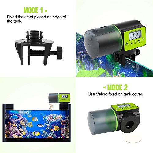 Podazz alimentador automático de Peces para Acuario, a Prueba de Humedad Temporizador de Tanque de Acuario dispensador de Alimentos para días Festivos y Fines de Semana - Verde