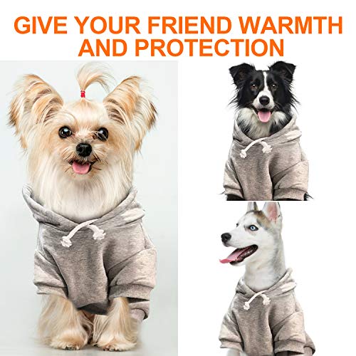 Podazz Sudadera con capucha para perros Chaqueta cálida para perros Ropa de invierno para perros pequeños Tela de algodón suave para Teddy Puppy Chihuahua Bomei Grey
