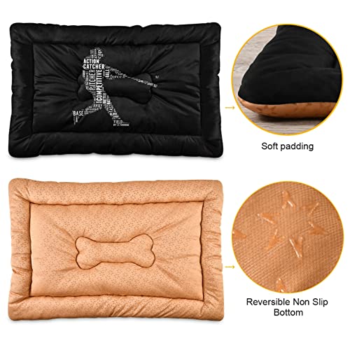 Poeticcity Alfombra de cama para perros y gatos de béisbol para hombre, cojín de colchón suave para mascotas pequeñas y medianas, antideslizante, lavable y seco, de 36 x 24 pulgadas