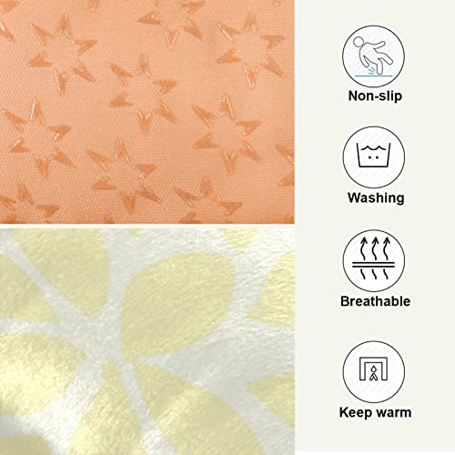 Poeticcity Alfombra de cama vintage retro con diseño de flores florales, diseño sin costuras, cojín suave para mascotas pequeñas y medianas, antideslizante, lavable y seco, de 24 x 18 pulgadas