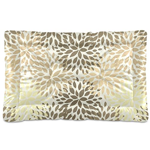 Poeticcity Alfombra de cama vintage retro con diseño de flores florales, diseño sin costuras, cojín suave para mascotas pequeñas y medianas, antideslizante, lavable y seco, de 24 x 18 pulgadas