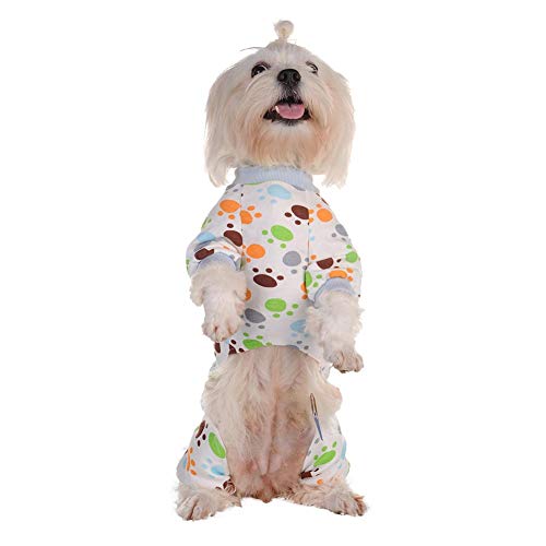 Poetryer Ropa Perro pequeño Pijama Perro pequeño Perro Ropa Pijamas de algodón, Suave Algodón Puppy Rompers Mono de Mascota Acogedor Body para Perros pequeños y Gatos