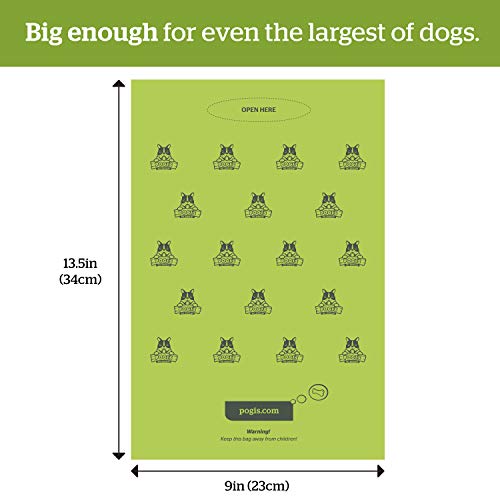 Pogi's Poop Bags - Bolsas para excremento de Perro - 10 Rollos no perfumados (150 Bolsas) - Grandes, Biodegradables, Herméticas