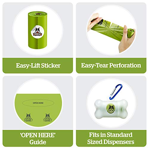 Pogi's Poop Bags - Bolsas para excremento de Perro - 10 Rollos no perfumados (150 Bolsas) - Grandes, Biodegradables, Herméticas