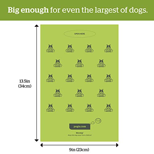 Pogi's Poop Bags - Bolsas para excremento de Perro - 30 Rollos no perfumados (450 Bolsas) - Grandes, Biodegradables, Herméticas