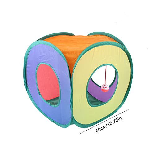 Pomrone Cubo de Gato para Gatos de Interior, túneles de Gato en el Interior, Tienda de campaña Plegable para Gatos Juguete Divertido para Gatos Casa de Gato para Interiores Cueva escondida para Gatos