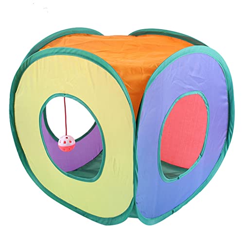 Pomrone Cubo de Gato para Gatos de Interior, túneles de Gato en el Interior, Tienda de campaña Plegable para Gatos Juguete Divertido para Gatos Casa de Gato para Interiores Cueva escondida para Gatos