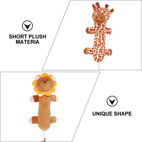 POPETPOP 3 Piezas Juguetes para Gatos León Jirafa Pantera Juguetes de Peluche Juego Interactivo para Gato Cachorro Gatito Teaser Juguete para Masticar