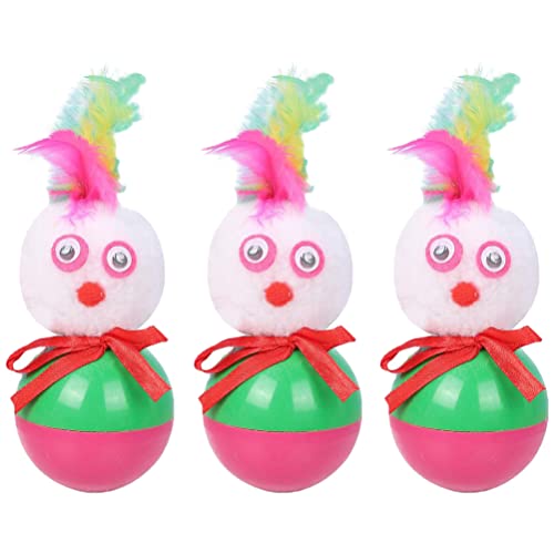 POPETPOP 3 unids Gato túmbor Toys Divertido muñeco de Nieve Gato burlas Juguetes Gatito Juguetes interactivos Mascota Juguete