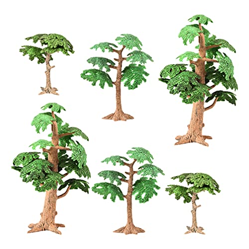 POPETPOP 6 Piezas de Plantas de Acuario Pino Artificial Planta Verde Decoración para Acuario Pecera Bonsai Ornamental Pez Dorado Paisaje Acuático Peces Oculta El Árbol de Pino Bonsai