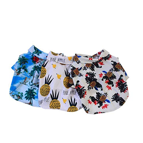 POPETPOP Camisa Hawaiana para Mascotas Patrón de Piña Transpirable Disfraz de Gato Perro Manga Corta Ropa para Mascotas Suministros para Mascotas para Cachorros de Perro Gato (XXX-Large)